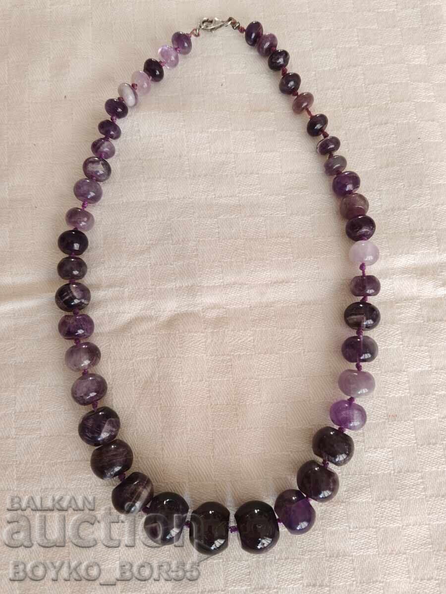Auction Beautiful Silver Necklace with Natural Amethysts Auction Beautiful Silver Necklace with Natural Amethysts