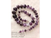 Beautiful Silver Necklace with Natural Amethysts