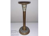 CANDLESTICK. BRASS, ENAMEL