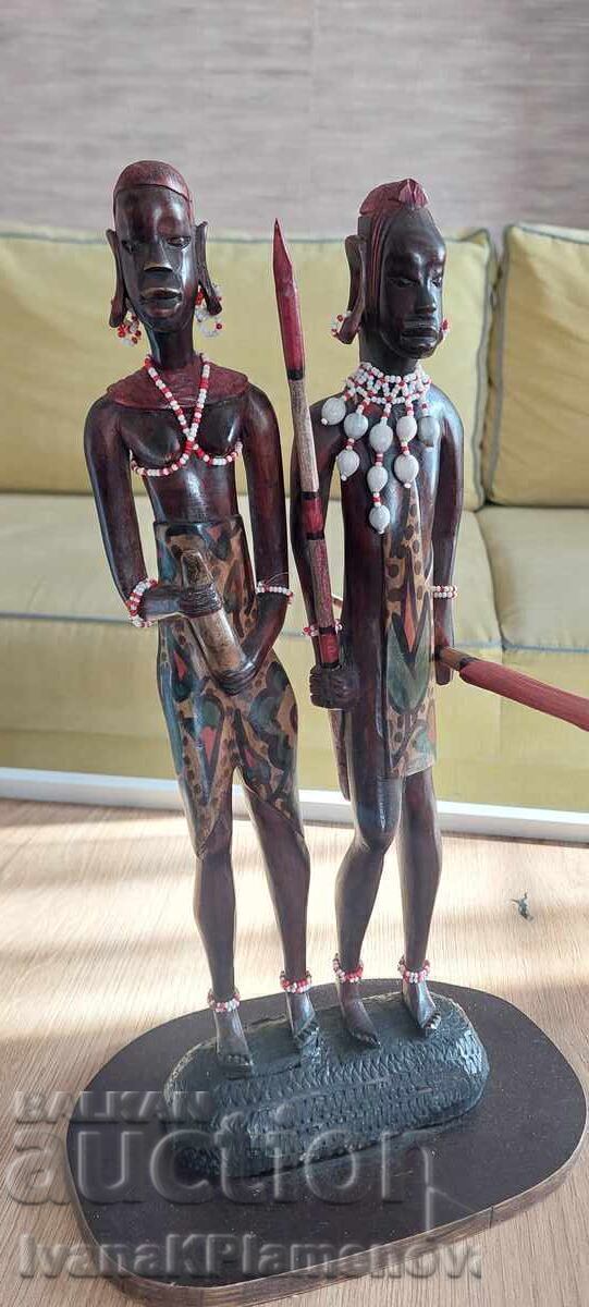 Licitație Sculptură în lemn Africa pentru colecționari 40cm