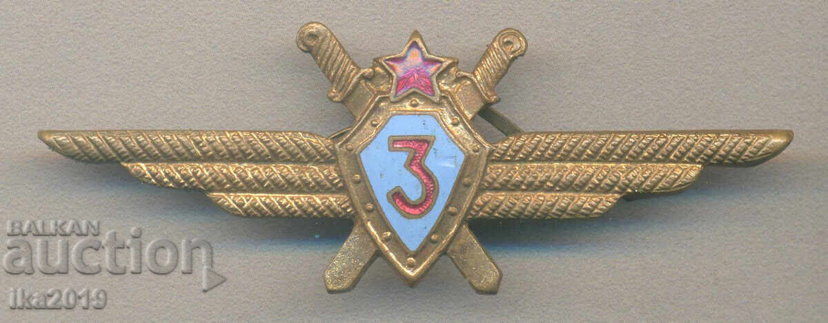Rare awarded military pilot badge 3rd class 1st issue enamel