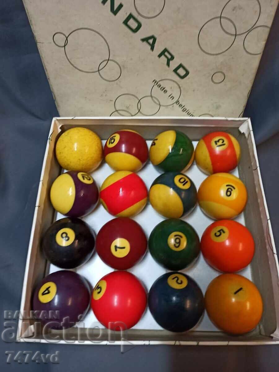 Delivery of Belgian Standard set of billiard balls.