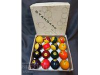 Belgian Standard set of billiard balls.