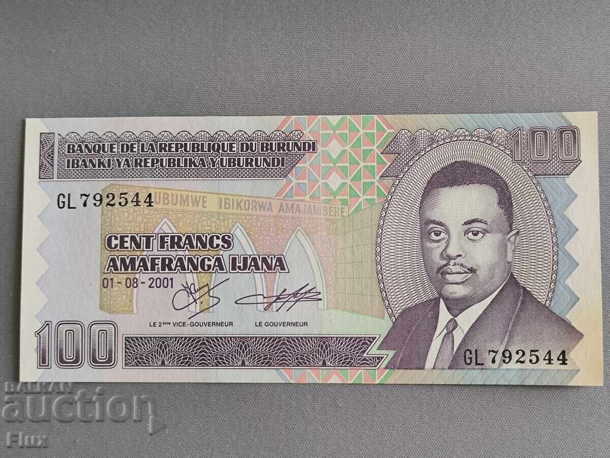 Banknote - Burundi - 100 francs UNC | 2001 Banknote - Burundi - 100 francs UNC | 2001