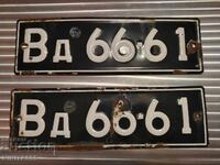 Old enamel license plates