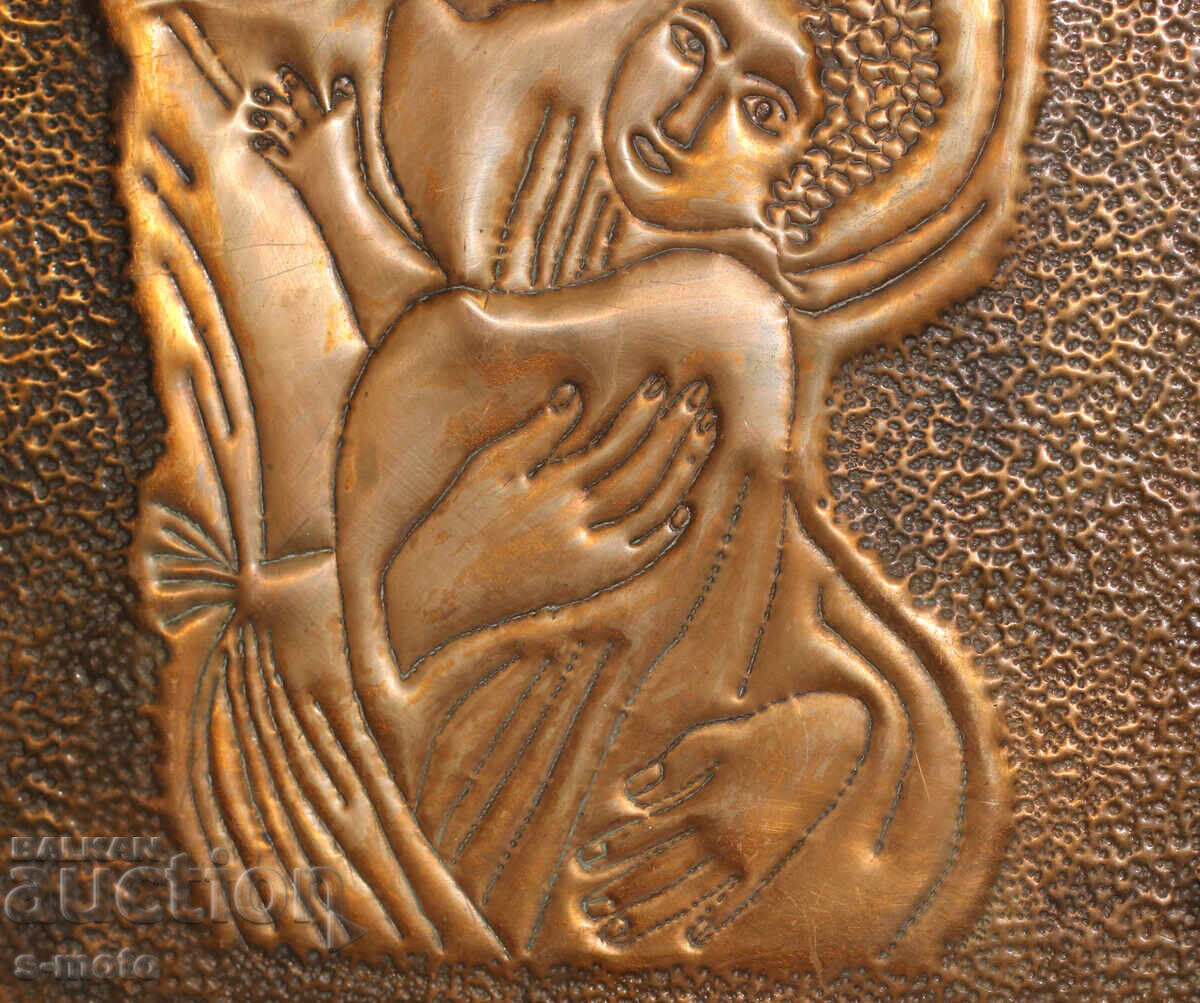 Religious plaque, icon panel, forged copper - 6 Religious plaque, icon panel, forged copper - 6