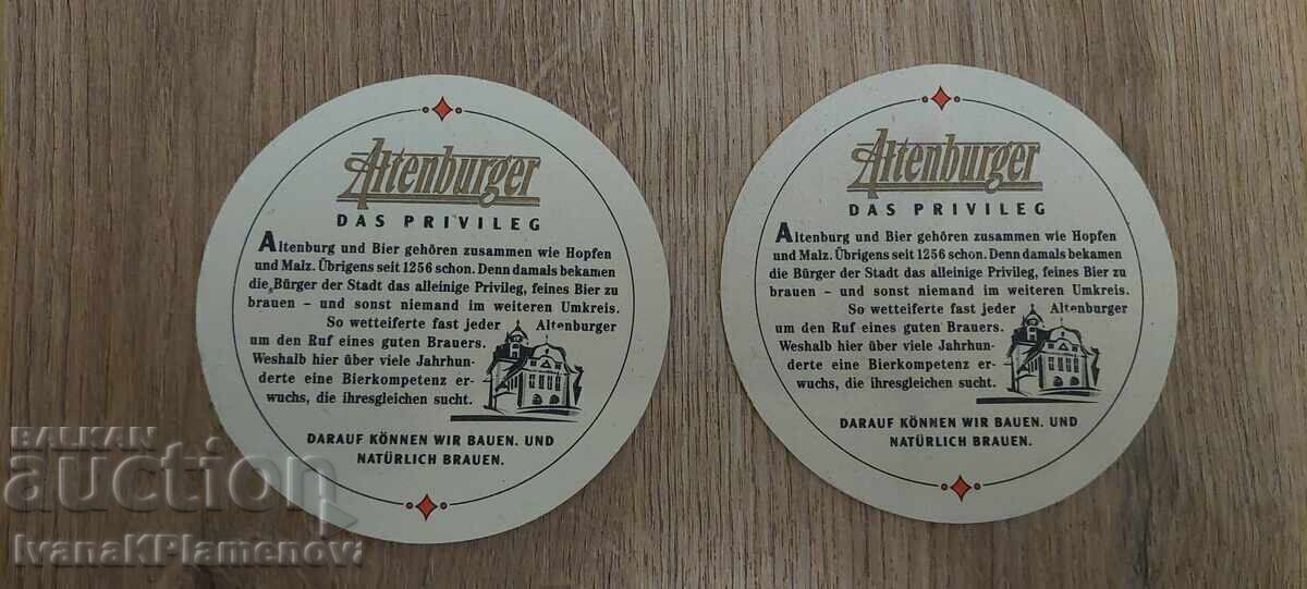 Delivery of Collector's coasters, two pieces