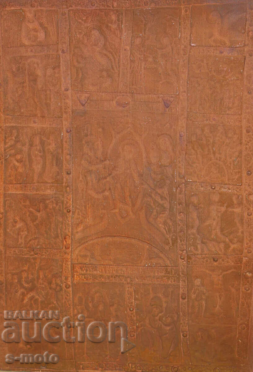 Religious plaque, icon panel, forged copper - 7