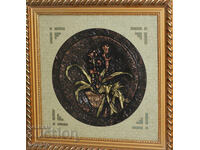 Plaque panel wrought copper still life