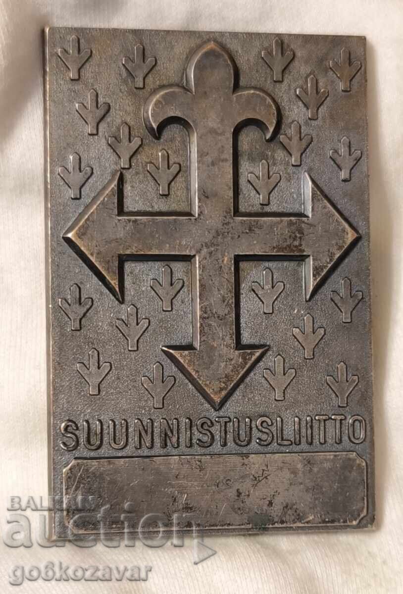 Бронзова плочка знак кръст ! Бронзова плочка знак кръст !