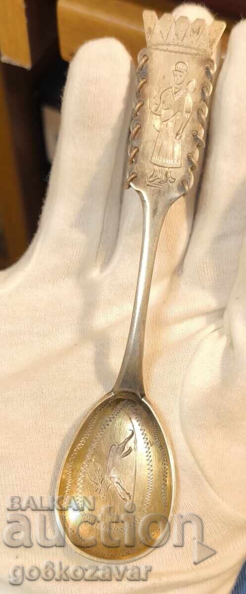 Ασημένιο σκανδιναβικό κουτάλι, επιχρυσωμένο ασήμι 830s Acrustacies Ασημένιο σκανδιναβικό κουτάλι, επιχρυσωμένο ασήμι 830s Acrustacies