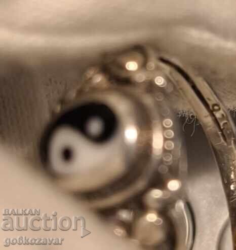 Auction Old Silver Yin Yang Ring! 0.925 rare! Auction Old Silver Yin Yang Ring! 0.925 rare!