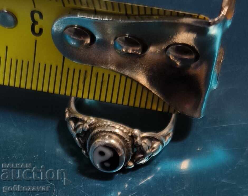 Old Silver Yin Yang Ring! 0.925 rare! - 6 Old Silver Yin Yang Ring! 0.925 rare! - 6