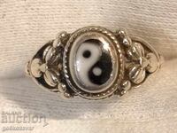 Old Silver Yin Yang Ring! 0.925 rare!