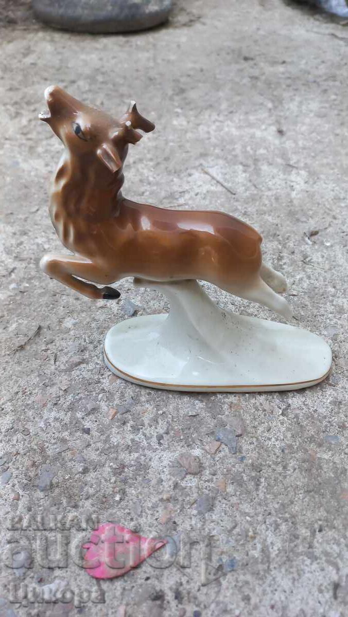 OLD BULGARIAN PORCELAIN STATUETTE DEER FIGURE - 7 OLD BULGARIAN PORCELAIN STATUETTE DEER FIGURE - 7