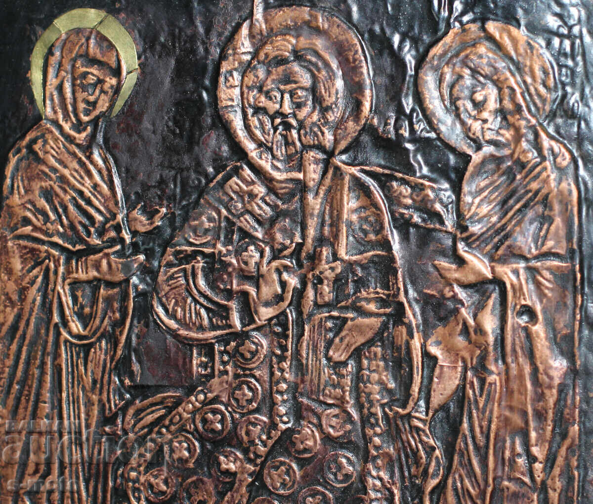 Delivery of Religious plaque, icon panel, forged copper
