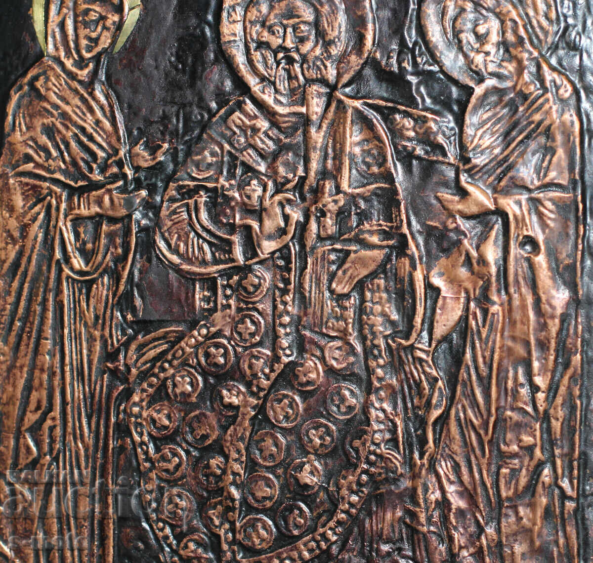 Religious plaque, icon panel, forged copper - 5