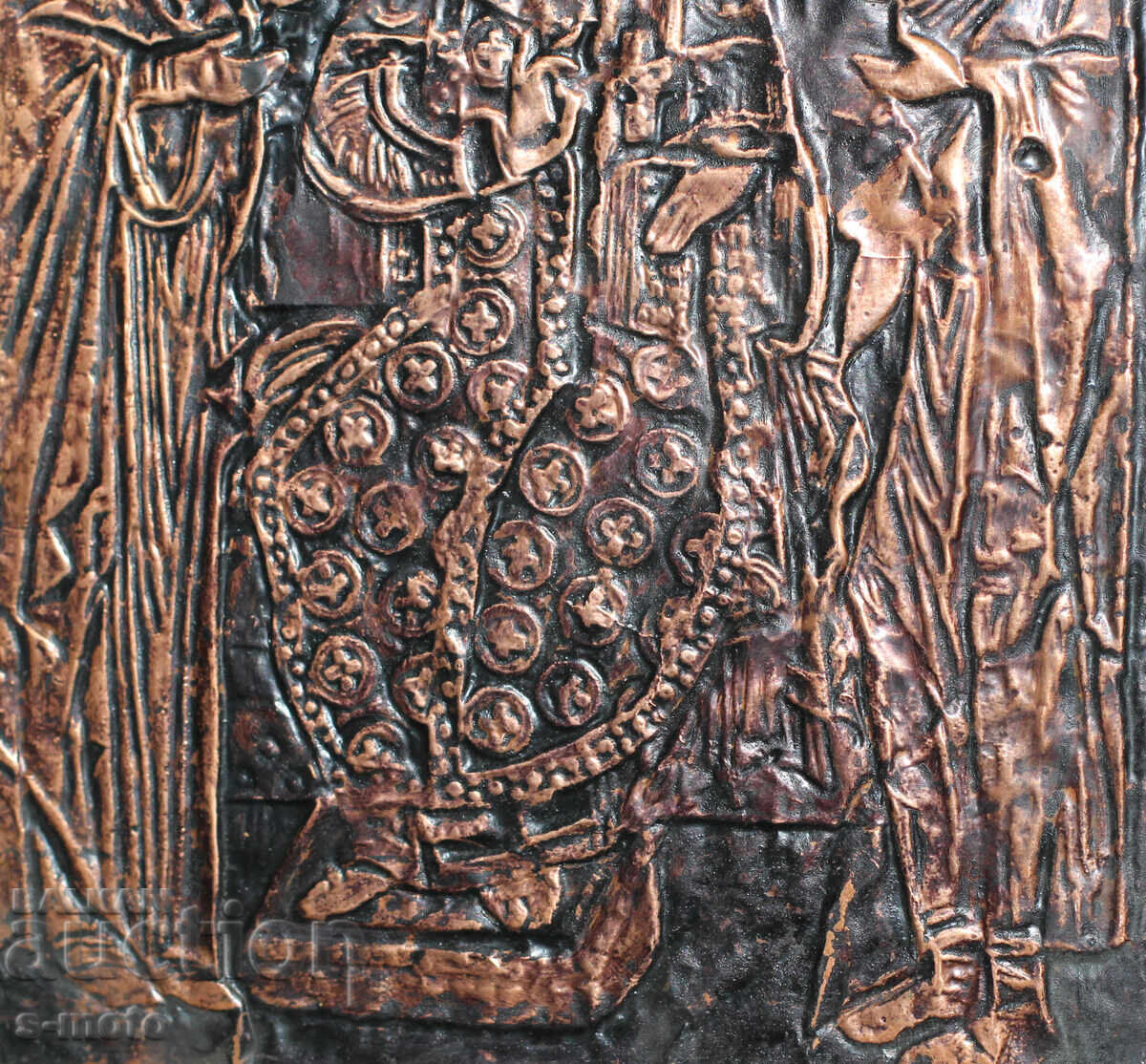 Religious plaque, icon panel, forged copper - 6
