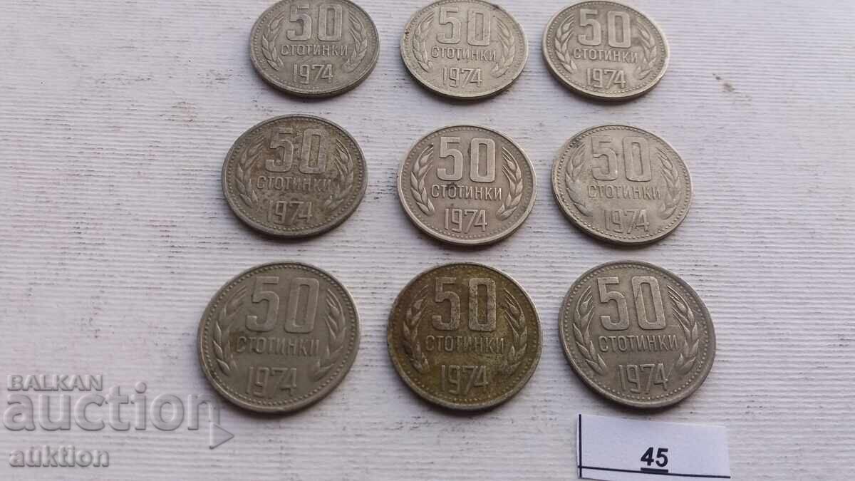 Delivery of 50 STOTINKI 1974 YEAR 9 ISSUE Delivery of 50 STOTINKI 1974 YEAR 9 ISSUE