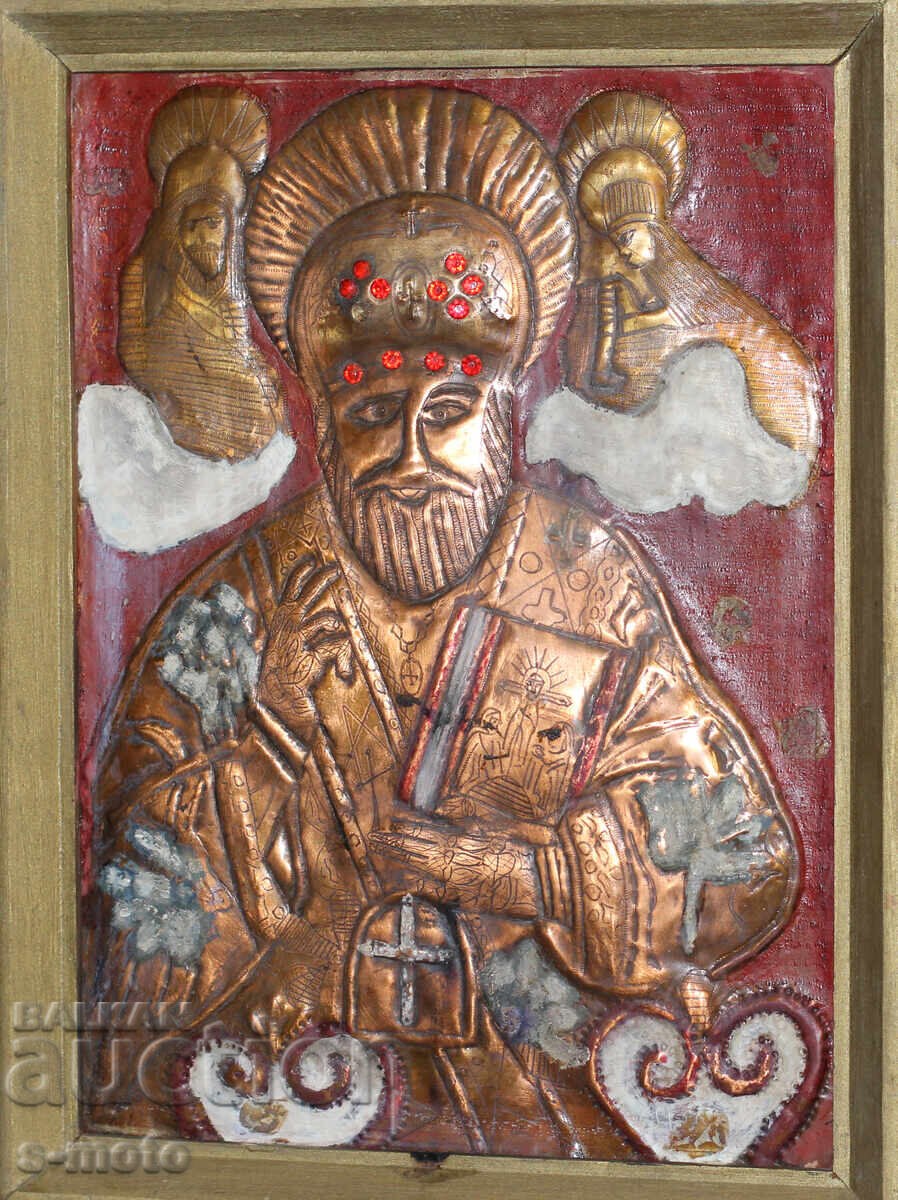 Θρησκευτική πλάκα, πίνακας εικονιδίων, σφυρήλατος χαλκός Θρησκευτική πλάκα, πίνακας εικονιδίων, σφυρήλατος χαλκός