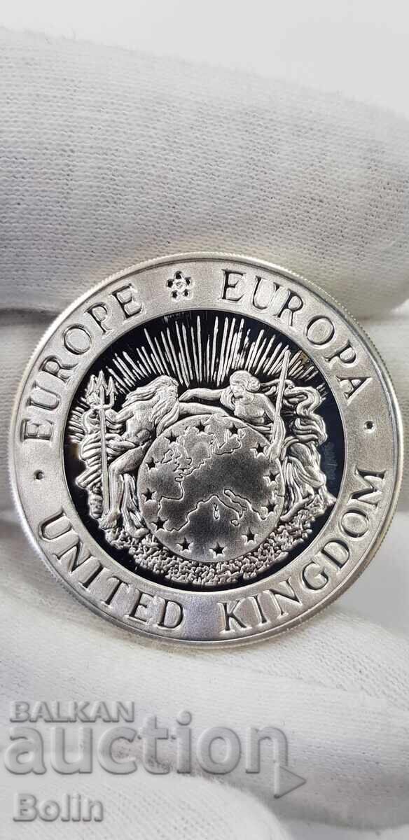 Auction Colored Silver Coin ECU, ECU - 1994 England Auction Colored Silver Coin ECU, ECU - 1994 England