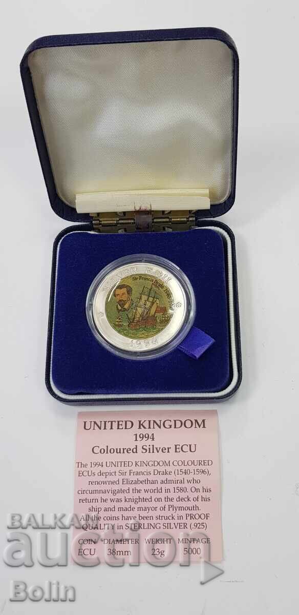 Colored Silver Coin ECU, ECU - 1994 England - 6 Colored Silver Coin ECU, ECU - 1994 England - 6