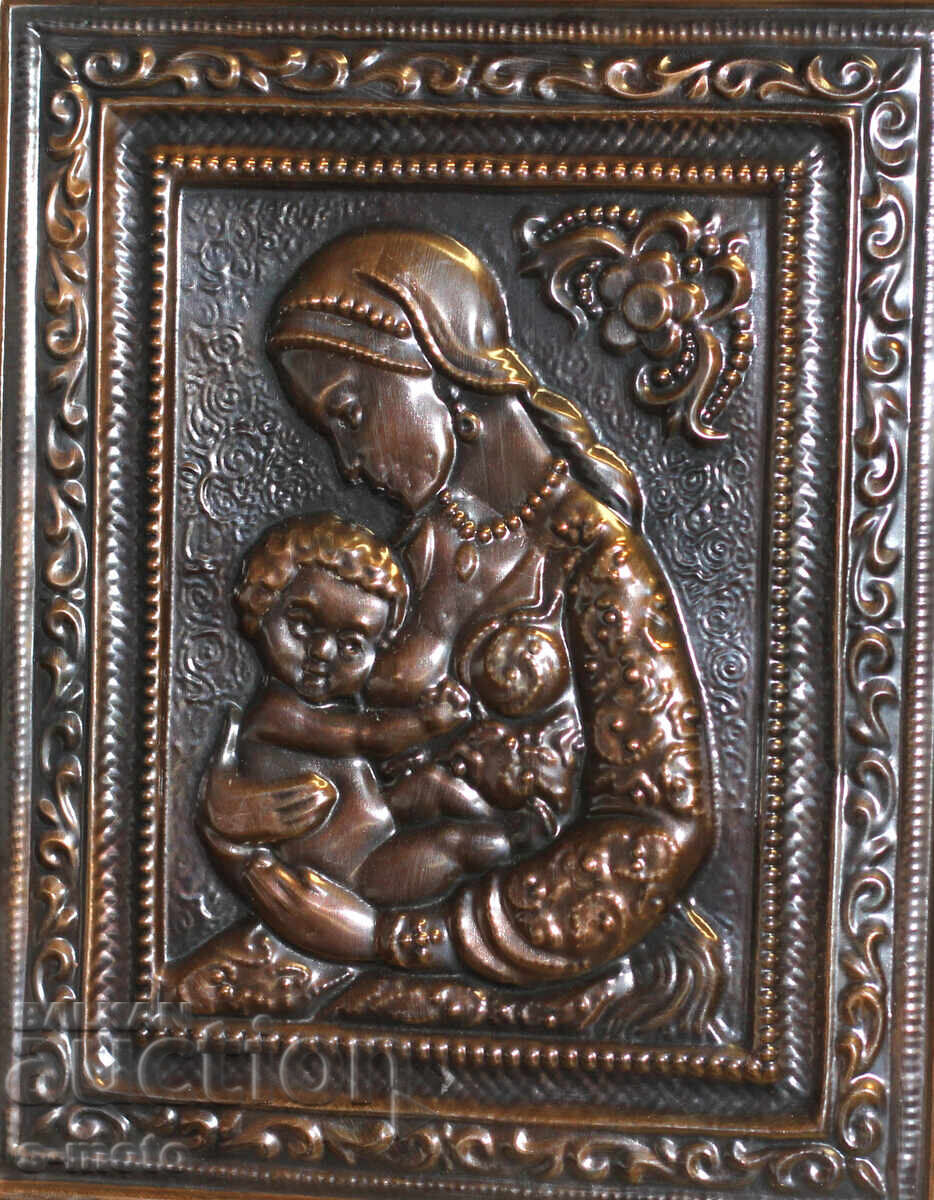 Religious plaque, icon panel, forged copper with price 220.00 BGN | € 112.48 Religious plaque, icon panel, forged copper with price 220.00 BGN | € 112.48