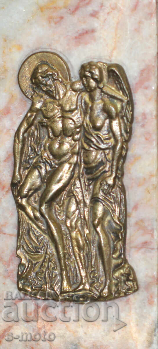 Παράδοση Χάλκινο μάρμαρο εικονίδιο θρησκευτικής πινακίδας Παράδοση Χάλκινο μάρμαρο εικονίδιο θρησκευτικής πινακίδας