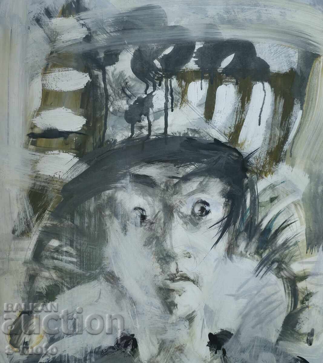 Delivery of Georgi Tkachov / 1962- / Gouache figure portrait 1988 Delivery of Georgi Tkachov / 1962- / Gouache figure portrait 1988