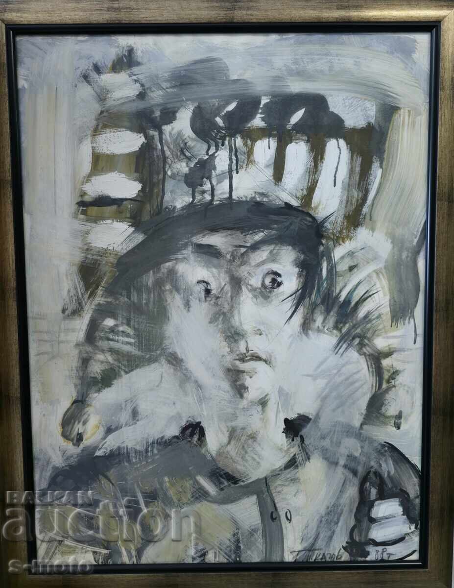 Georgi Tkachov / 1962- / Gouache figure portrait 1988 Georgi Tkachov / 1962- / Gouache figure portrait 1988