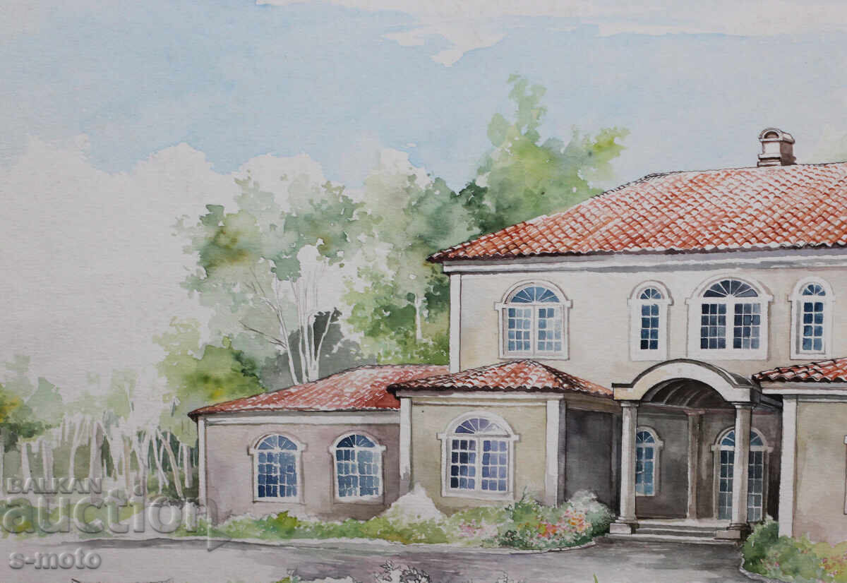 Παλιά αστικό τοπίο ζωγραφικής με ακουαρέλα - 6 Παλιά αστικό τοπίο ζωγραφικής με ακουαρέλα - 6