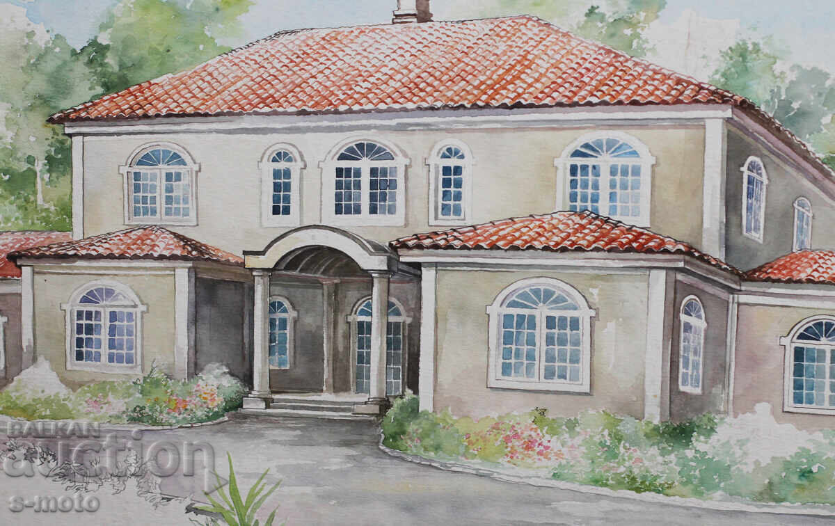 Παλιά αστικό τοπίο ζωγραφικής με ακουαρέλα - 7 Παλιά αστικό τοπίο ζωγραφικής με ακουαρέλα - 7