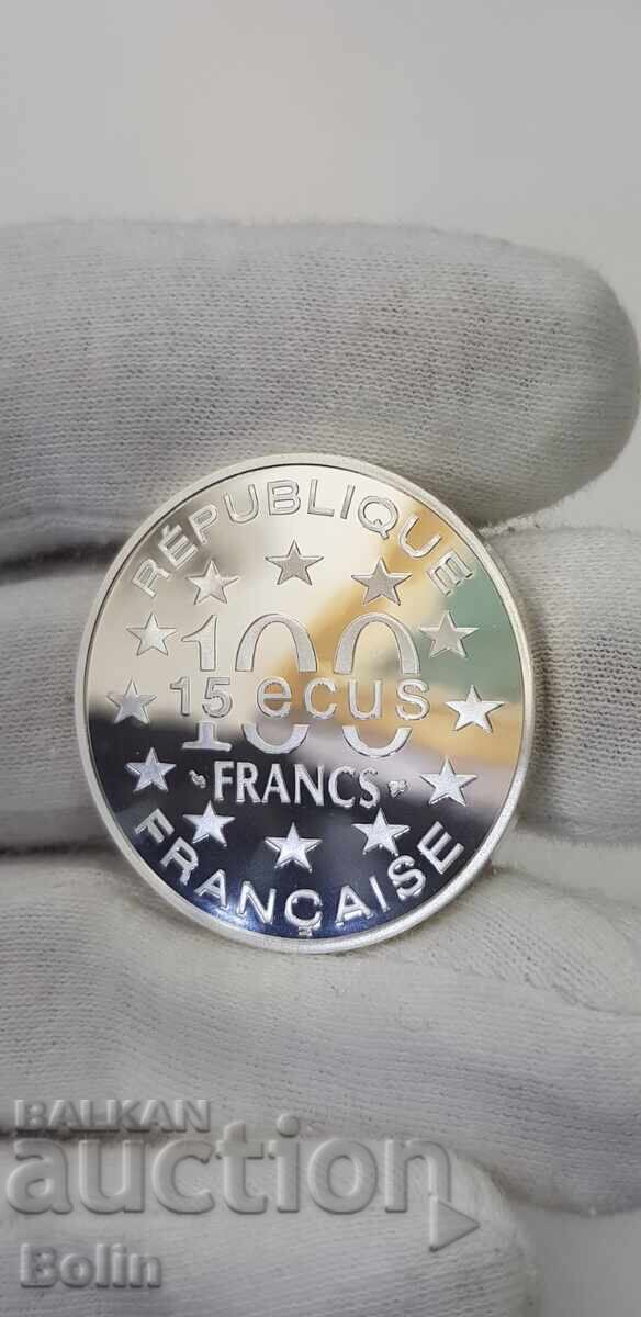 Delivery of Silver coin 15 Ecu 100 francs 1994 BIG BEN