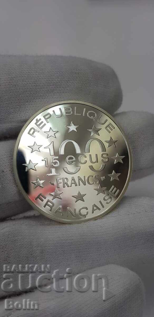 Silver coin 15 Ecu 100 francs 1994 BIG BEN - 5