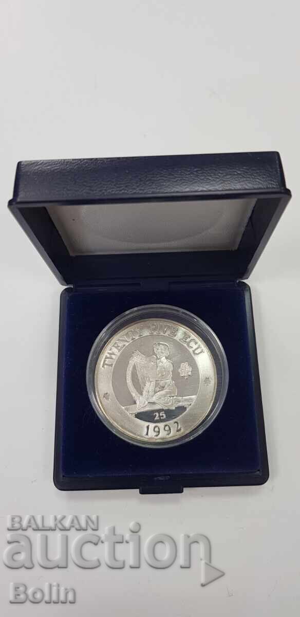 Silver coin ECU, ECU - 1992 England - 7 Silver coin ECU, ECU - 1992 England - 7