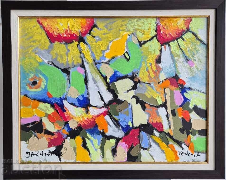 Ivan Yakhnadzhiev Barcă și farul Veneția 2024 vopsele în ulei 6