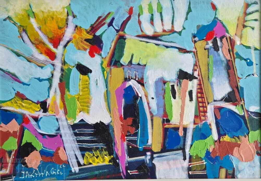 Ivan Yakhnadzhiev City Landscape 2024 oil paints No. 22 with price 480.00 BGN | € 245.42 Ivan Yakhnadzhiev City Landscape 2024 oil paints No. 22 with price 480.00 BGN | € 245.42