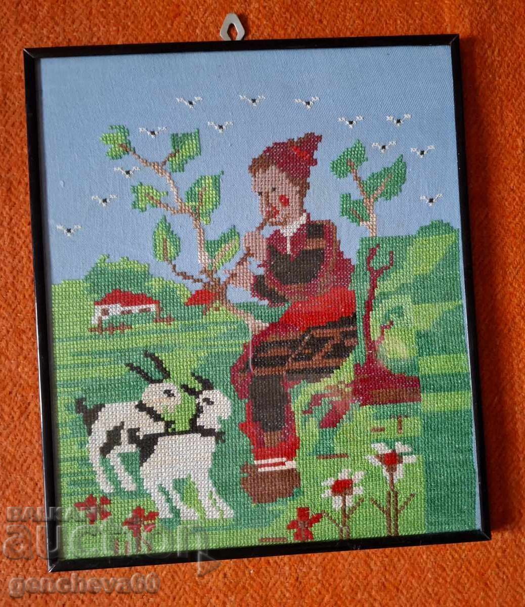 ETNO Broderie bulgărească goblen Păstor și Caprar cu preț € 30.00 | 58.68 BGN