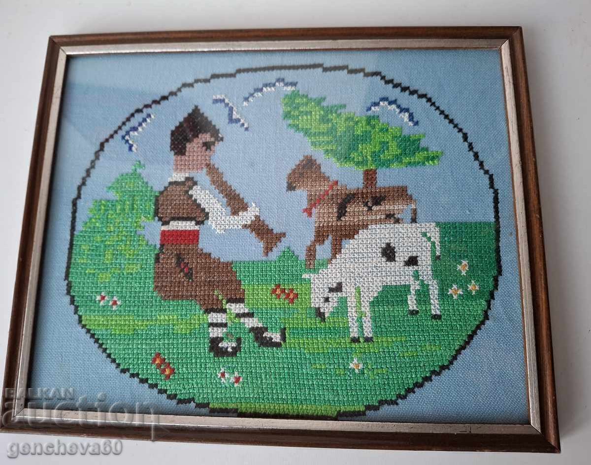 Livrarea ETNO Broderie bulgărească goblen Păstor și Caprar