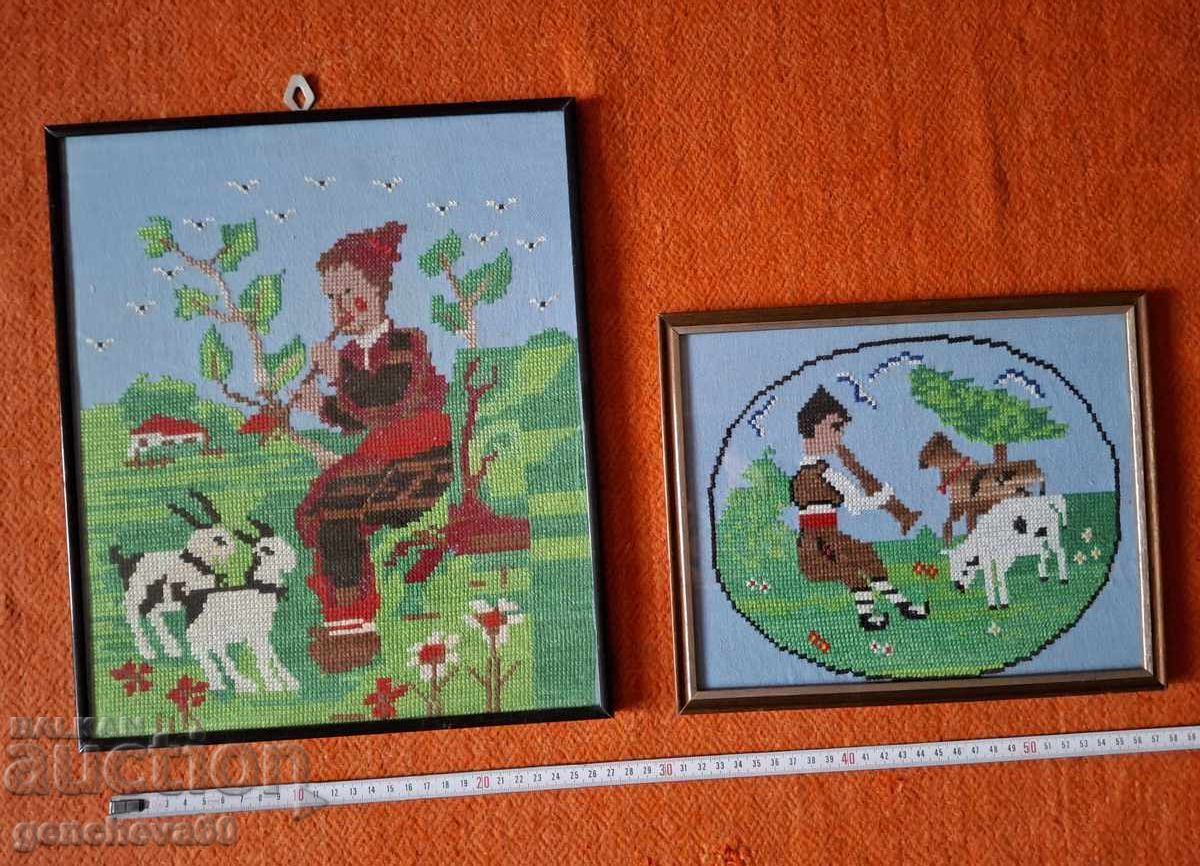 ETNO Broderie bulgărească goblen Păstor și Caprar - 7