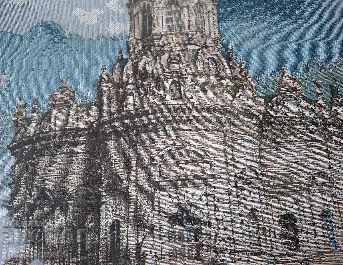 Goblen mare, lucrat la mașină, înrămat, de calitate - 5