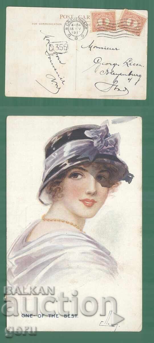 Nederland NETHERLANDS 1919 traveled kl2 Nederland NETHERLANDS 1919 traveled kl2