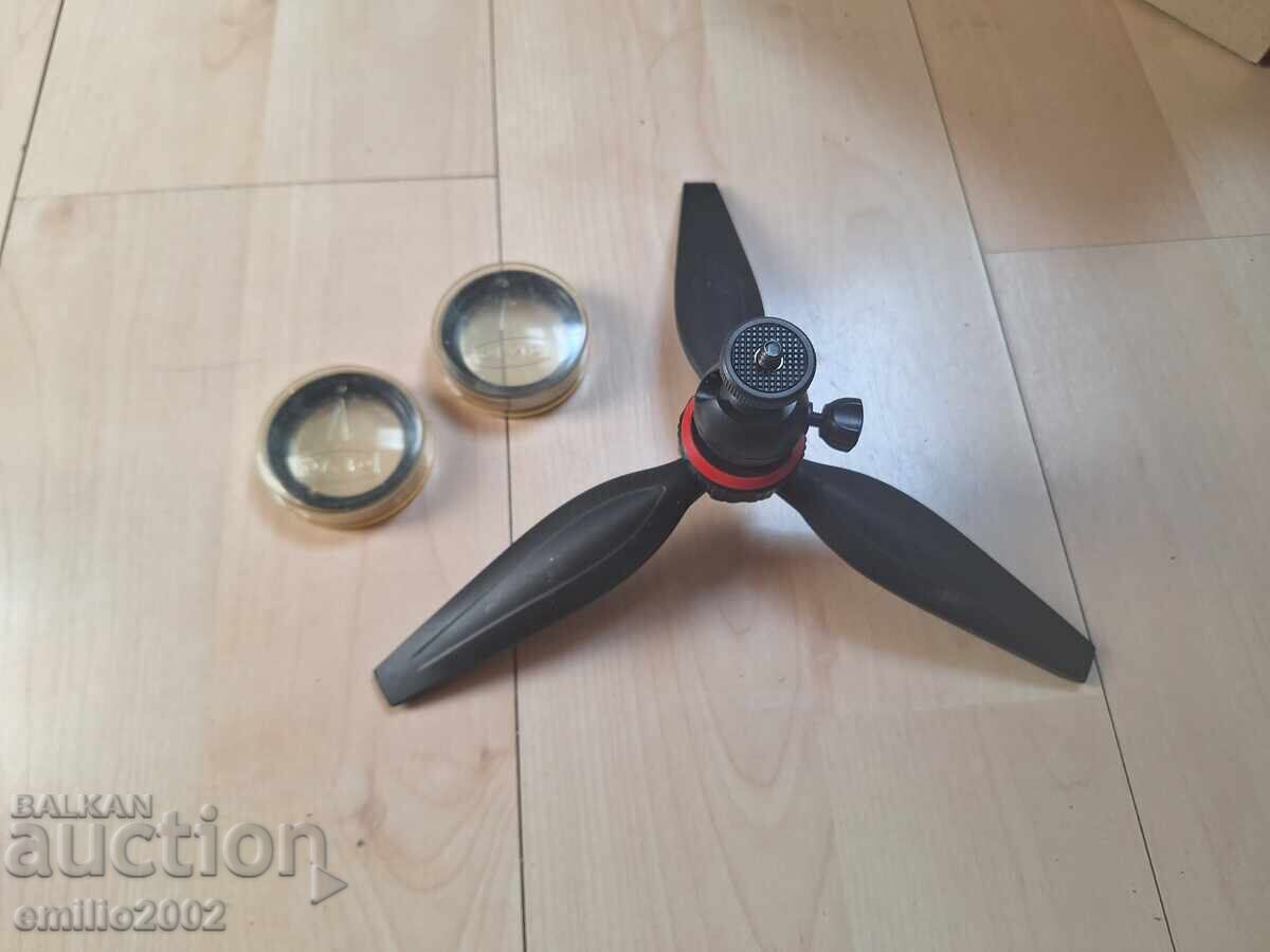Photographic filters and tripod Photographic filters and tripod