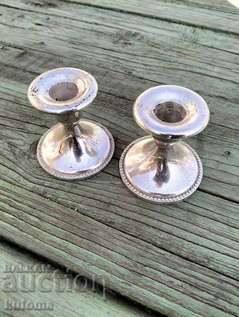Silver plated candlesticks Silver plated candlesticks