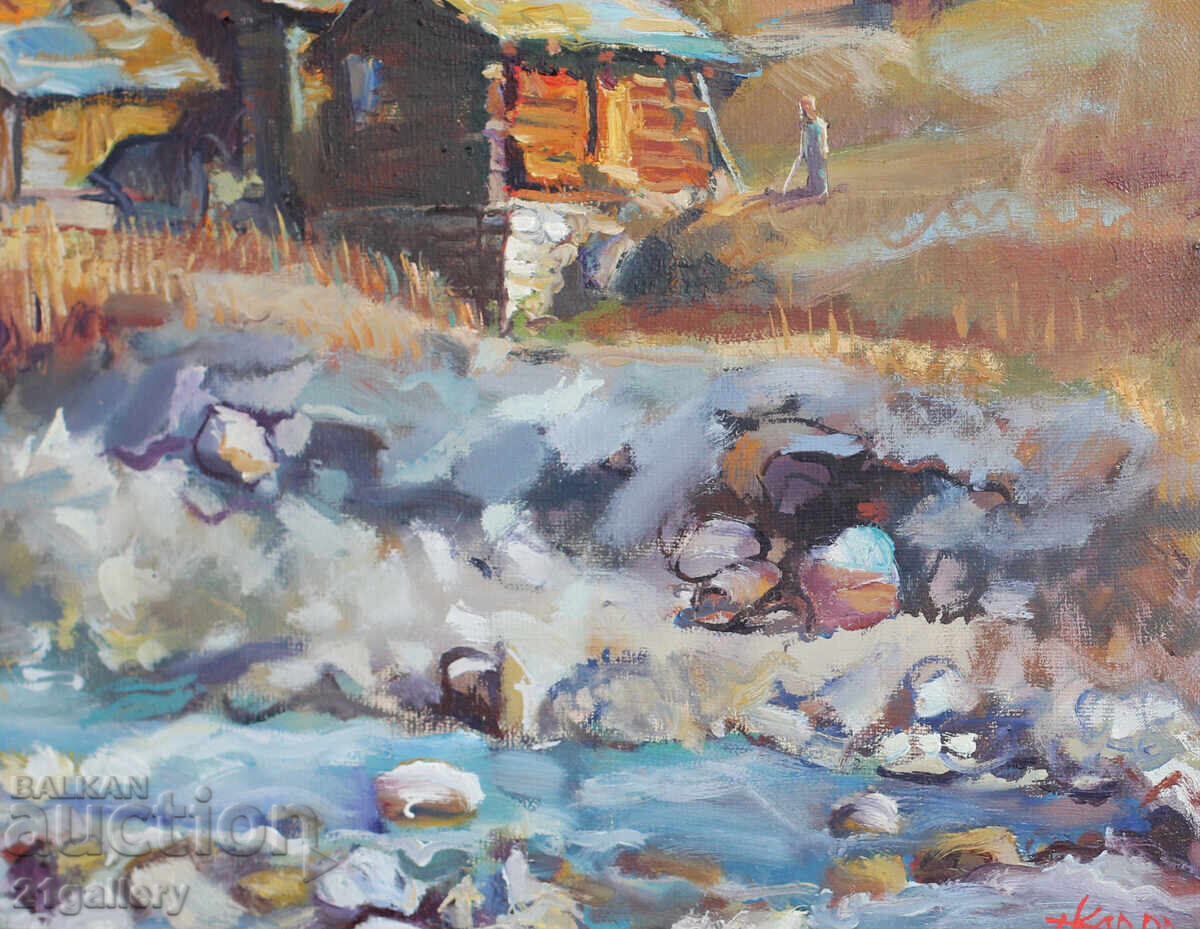 Forest landscape, oil paints, signed 1993. - 5 Forest landscape, oil paints, signed 1993. - 5