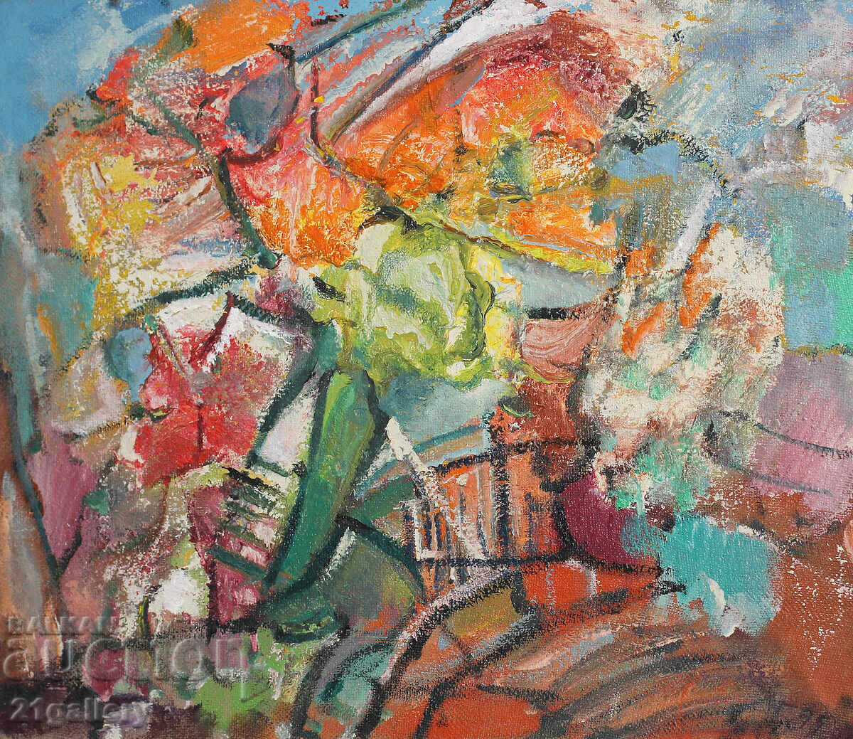 Αφηρημένη σύνθεση, λαδομπογιές, υπογεγραμμένη Αφηρημένη σύνθεση, λαδομπογιές, υπογεγραμμένη