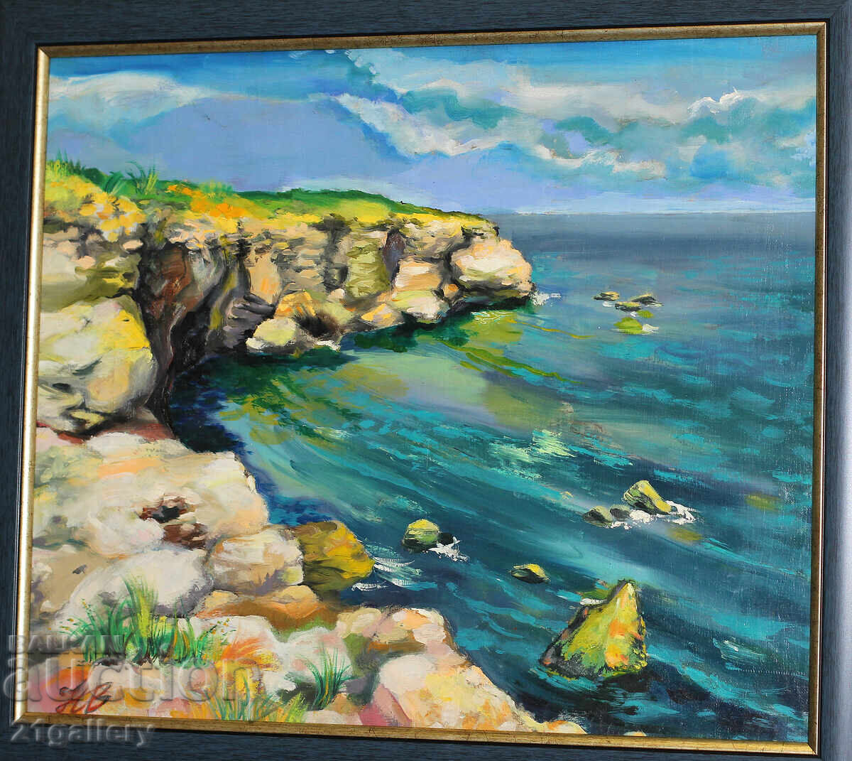 Seascape, oil on canvas, signed with price 500.00 BGN | € 255.65