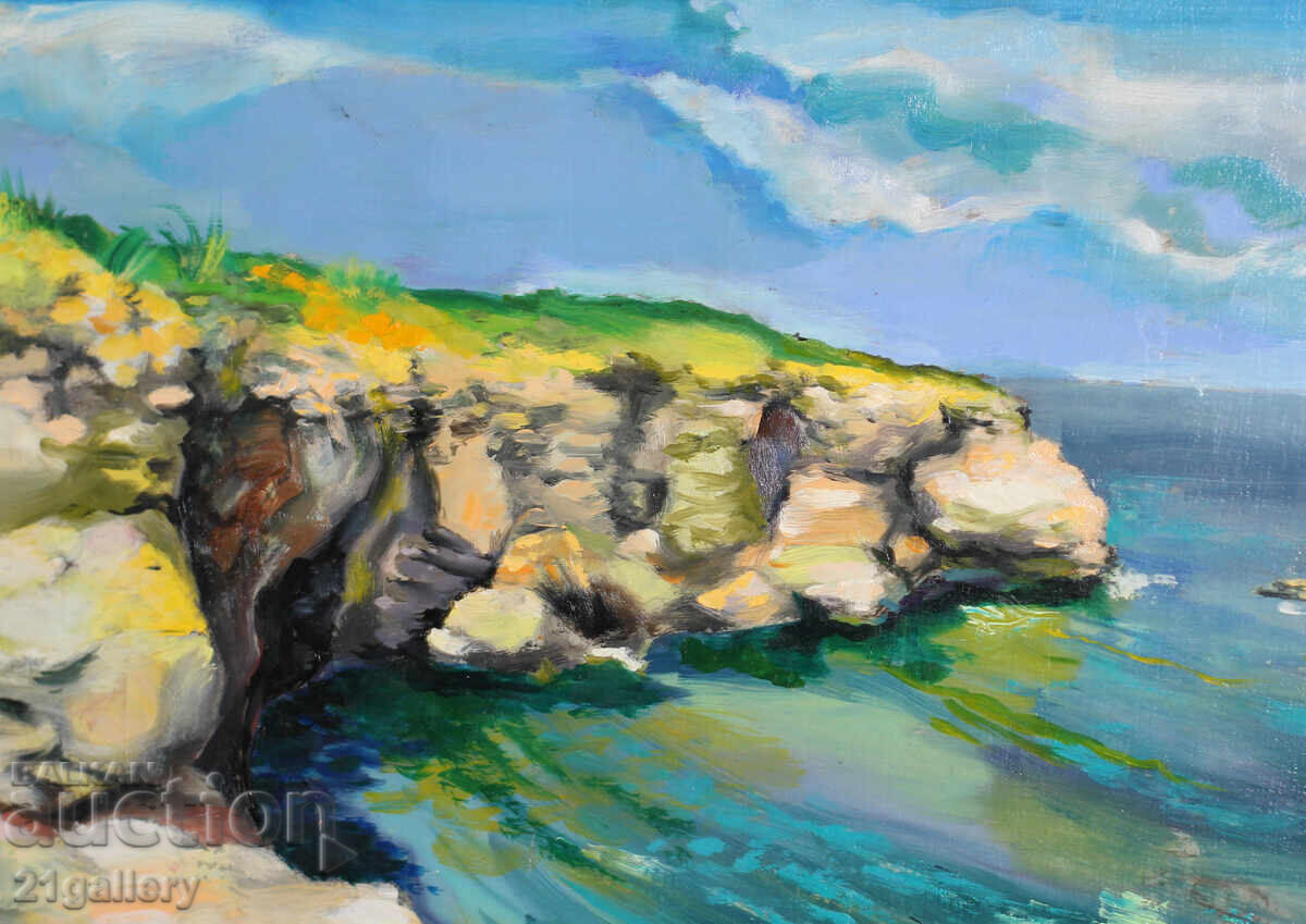 Delivery of Seascape, oil on canvas, signed