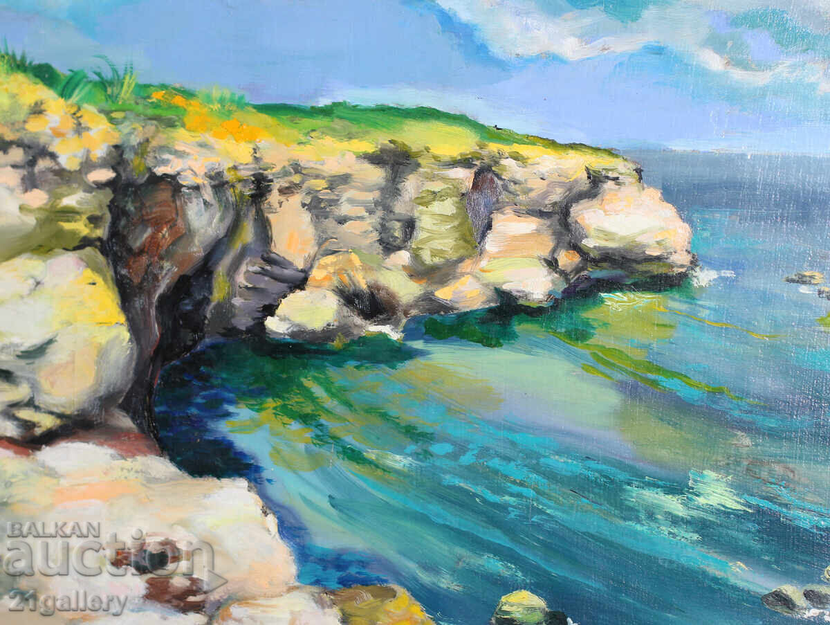 Seascape, oil on canvas, signed - 5