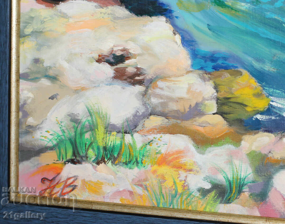 Seascape, oil on canvas, signed - 6